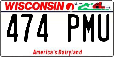 WI license plate 474PMU