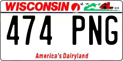 WI license plate 474PNG