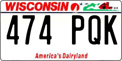 WI license plate 474PQK