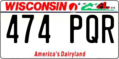 WI license plate 474PQR