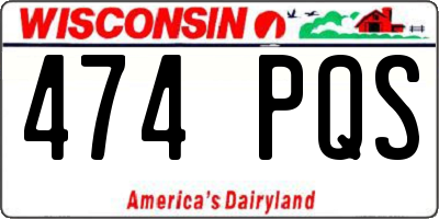 WI license plate 474PQS