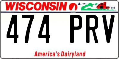 WI license plate 474PRV