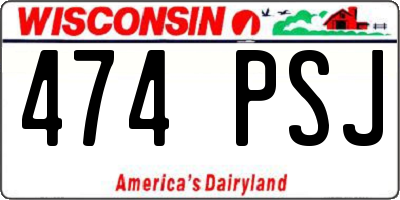 WI license plate 474PSJ