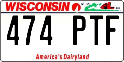 WI license plate 474PTF
