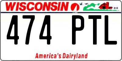 WI license plate 474PTL