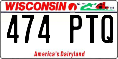 WI license plate 474PTQ