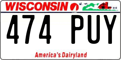 WI license plate 474PUY