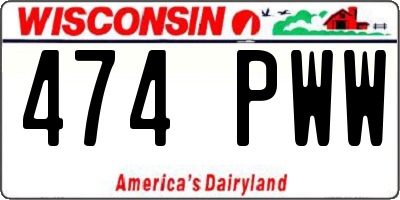 WI license plate 474PWW