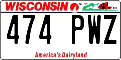 WI license plate 474PWZ