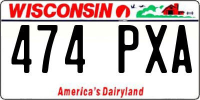 WI license plate 474PXA