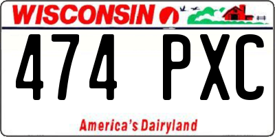 WI license plate 474PXC