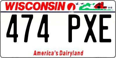 WI license plate 474PXE
