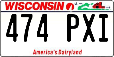 WI license plate 474PXI