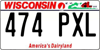 WI license plate 474PXL