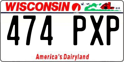 WI license plate 474PXP