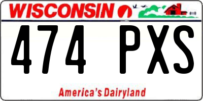 WI license plate 474PXS