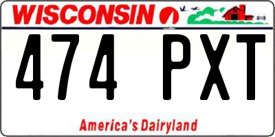 WI license plate 474PXT