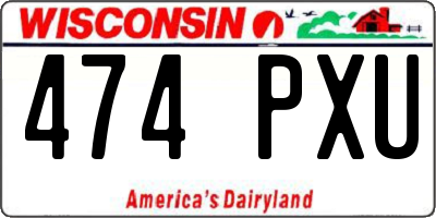 WI license plate 474PXU