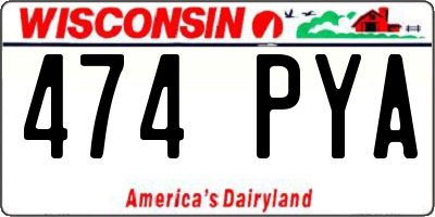 WI license plate 474PYA
