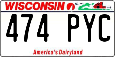 WI license plate 474PYC