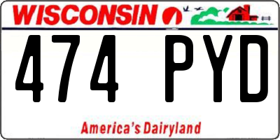 WI license plate 474PYD
