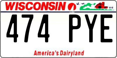 WI license plate 474PYE