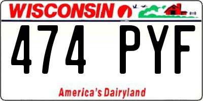 WI license plate 474PYF