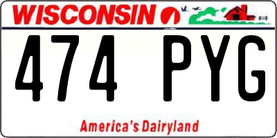 WI license plate 474PYG