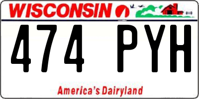 WI license plate 474PYH