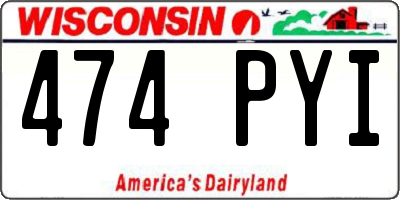 WI license plate 474PYI