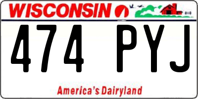 WI license plate 474PYJ