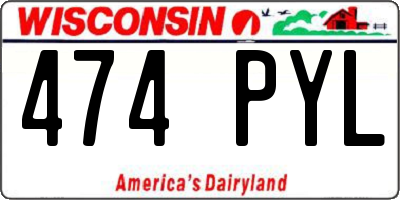 WI license plate 474PYL