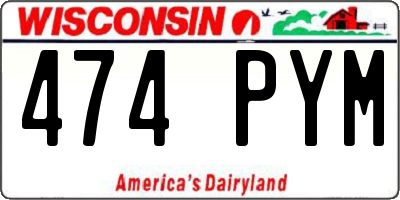 WI license plate 474PYM