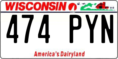 WI license plate 474PYN