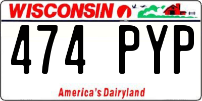 WI license plate 474PYP