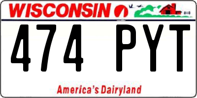 WI license plate 474PYT