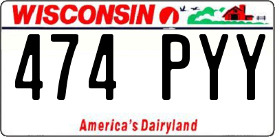 WI license plate 474PYY