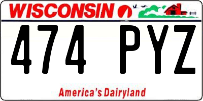WI license plate 474PYZ