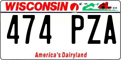 WI license plate 474PZA