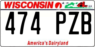 WI license plate 474PZB
