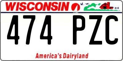 WI license plate 474PZC