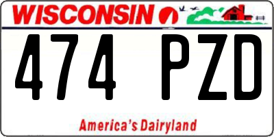 WI license plate 474PZD