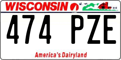 WI license plate 474PZE