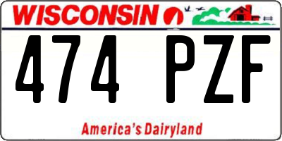 WI license plate 474PZF