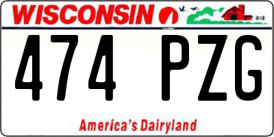 WI license plate 474PZG