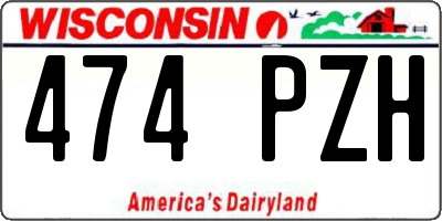 WI license plate 474PZH