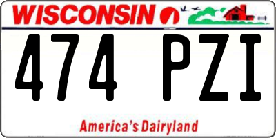 WI license plate 474PZI