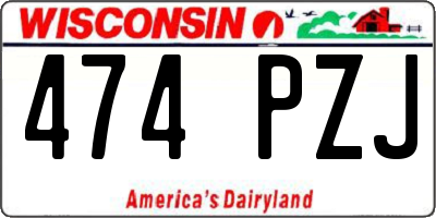 WI license plate 474PZJ