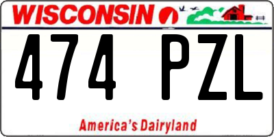 WI license plate 474PZL