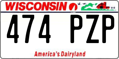 WI license plate 474PZP